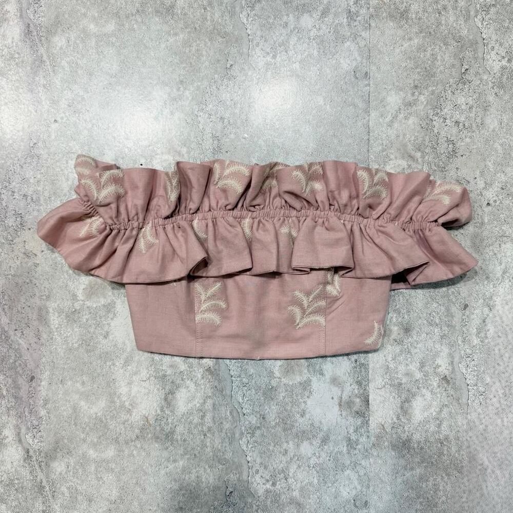 Zara Ruffle Off Shoulder Crop Top